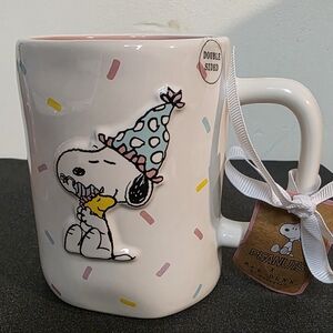 Rae Dunn White Mug with Snoopy Design